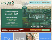 Tablet Screenshot of lavidamassagebloomfieldhillsmi.com